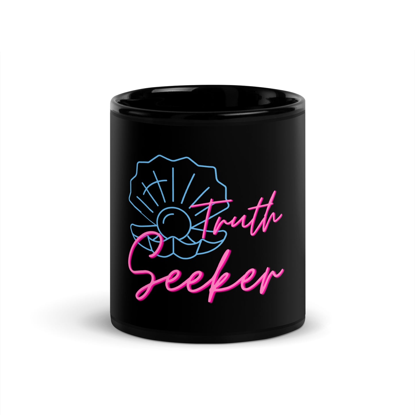 Truth Seeker Black Glossy Mug