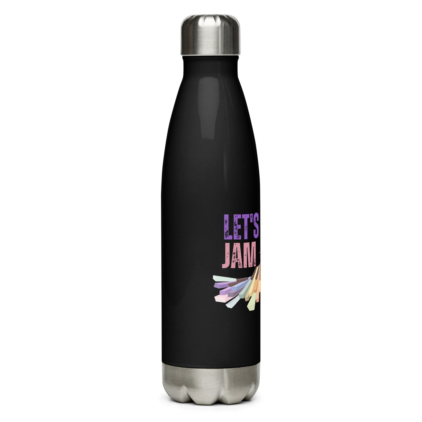 Let's Jam Black Stainless steel water bottle