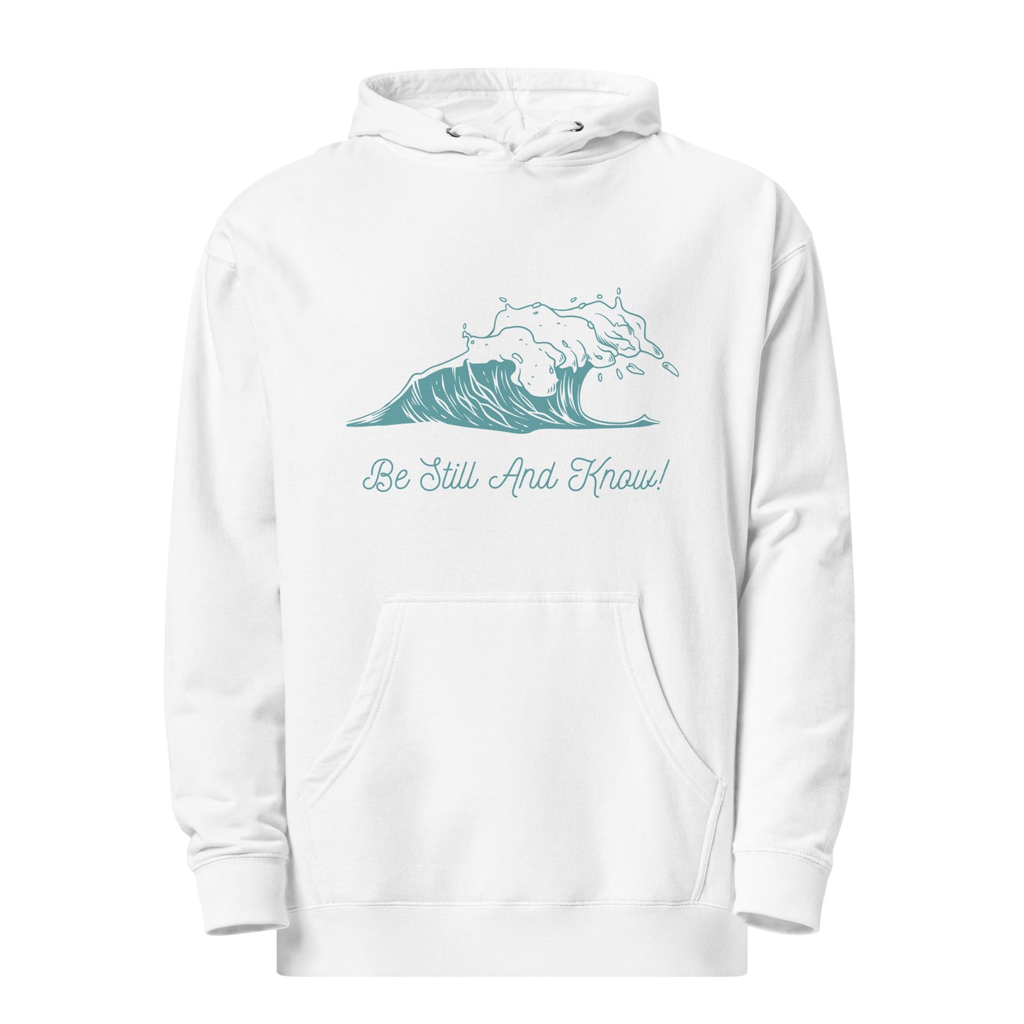 Be Still and Know White Unisex midweight hoodie