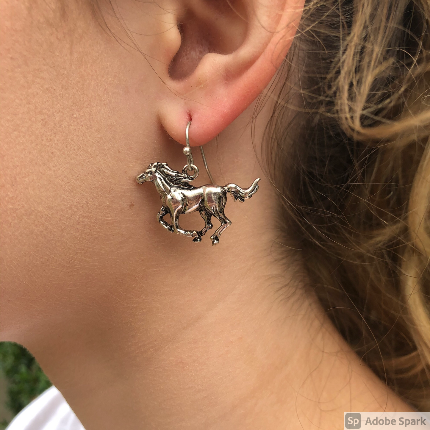 Horse Earrings and Magnetic Pendant