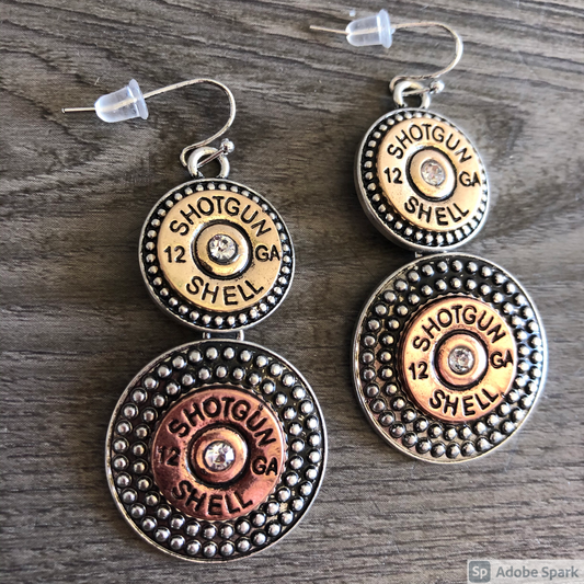 Goldtone and Coppertone Bullet Earrings