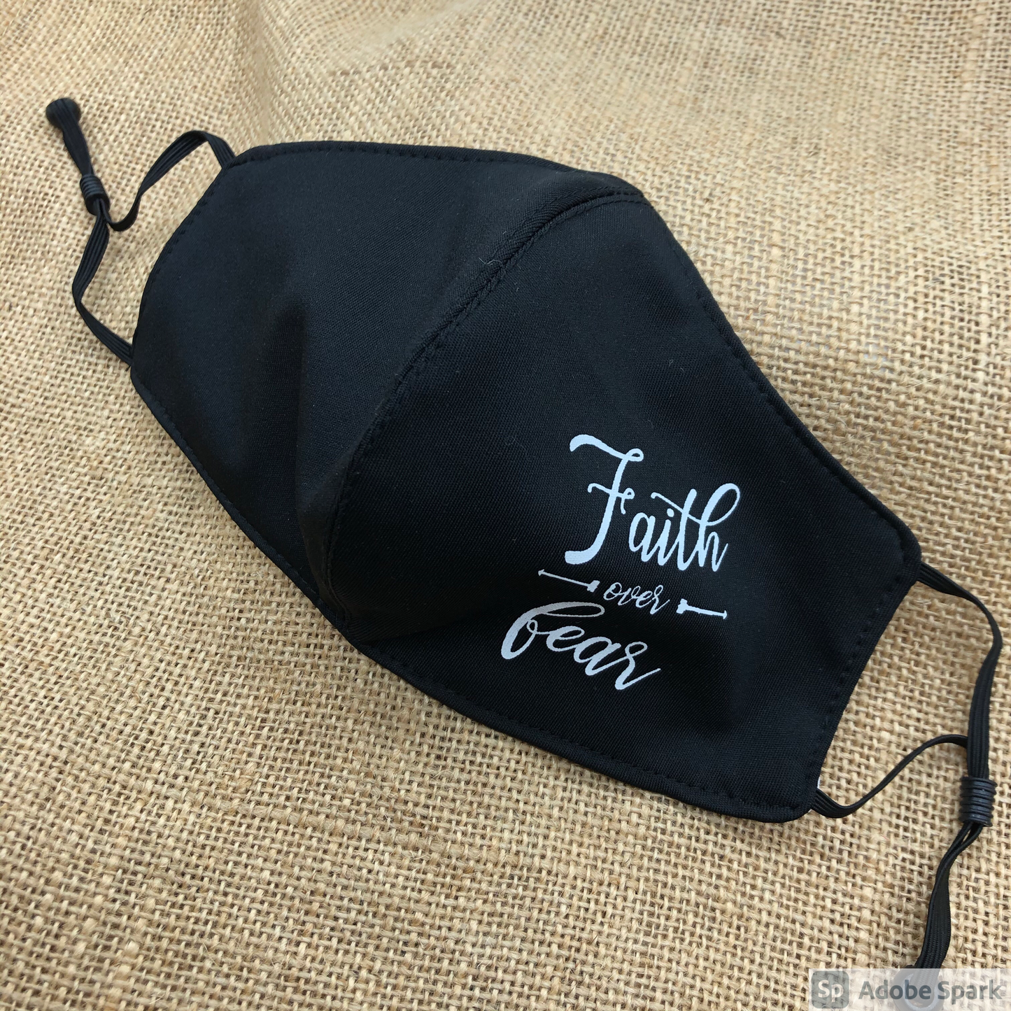 Faith Over Fear Black Two-Layer Fashion Face Mask